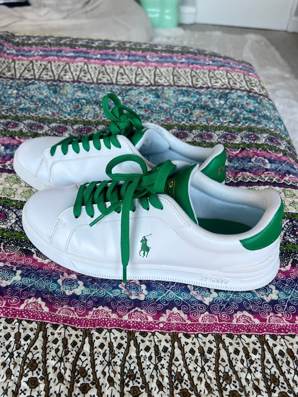 Polo Ralph Lauren White Leather Sneakers